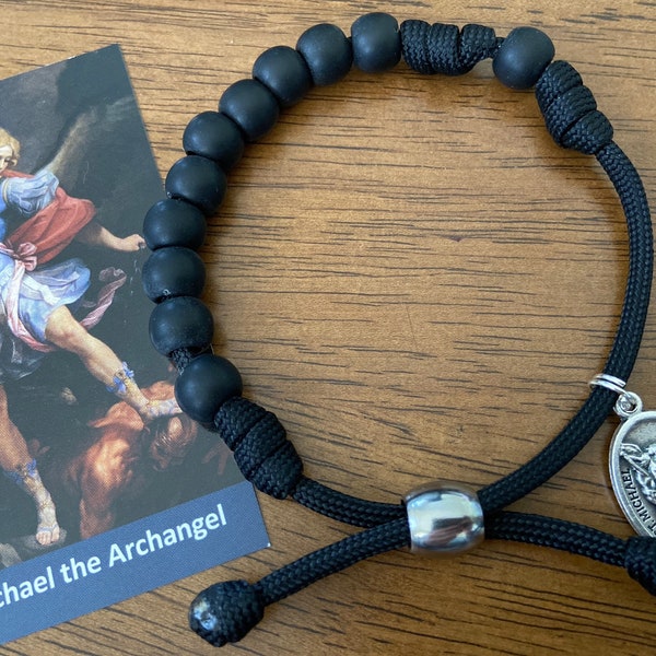 St. Michael Rosenkranz Armband | Männer/Frauen Rosenkranz Armband - Paracord Rosenkranz - Handmade
