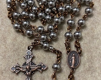 Unbreakable Catholic Rosary-  Rosary - Stainless Steel beads,  Handmade