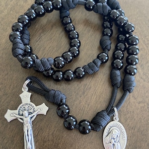 Seven Sorrows Of Mary Chaplet, Catholic Chaplet, Black beads Chaplet- handmade