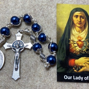 Seven Sorrows Of Mary Chaplet- - Catholic Chaplet- Unbreakable  rosary - handmade