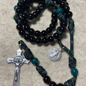 Saint Benedict Paracord Rosary, strong, Durable Rosary  - Handmade
