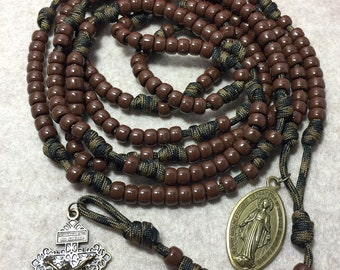 15 or 20 decade Catholic rosary, paracord rosary - Miraculous Medal catholic Rosary - handmade