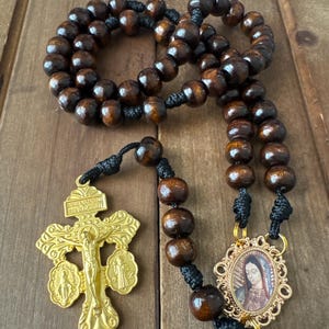 Our Lady of Guadalupe Rosary, Wooden Beads Catholic Rosary, Durable Rosary  - Handmade