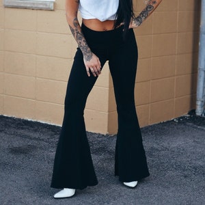 High waisted black flare pants shop