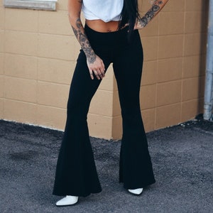 Buy Black Bell Bottoms Women,flare,leggings,plus Size Clothing,yoga,70's  Clothing,festival Pant,fall Outfit,fall Trend Online in India 