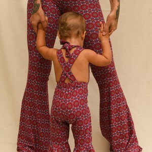 Kids Bell Bottom Jumpsuit Baby Bell Bottoms Toddler Jumpsuit Mommy and Me Matching Outfits Psychedelic Jumpsuit Retro kids vintage image 4