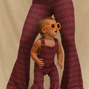 Kids Bell Bottom Jumpsuit Baby Bell Bottoms Toddler Jumpsuit Mommy and Me Matching Outfits Psychedelic Jumpsuit Retro kids vintage image 3