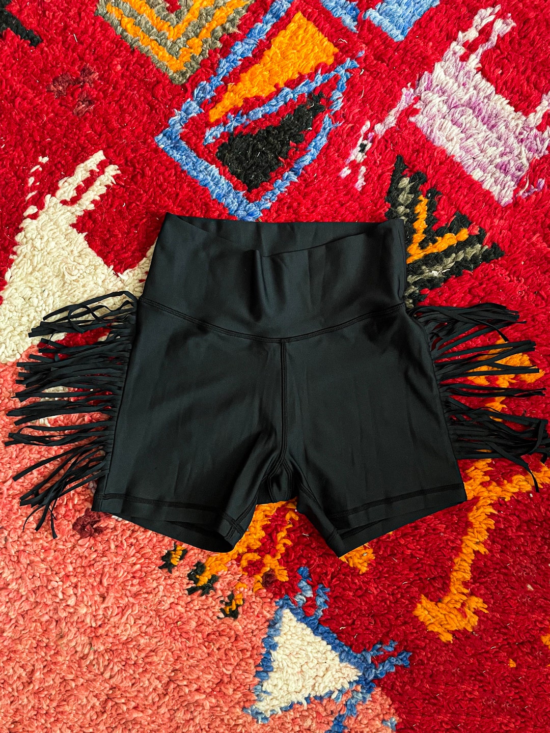 County Line Fringe Shorts - Black