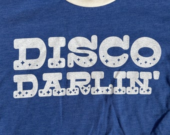 Disco Darlin Retro Ringer T-shirt, Wrangler, Western, Southwest Tshirt, Wrangler shirt, funny  graphic tee, cowgirl shirt, disco cowgirl