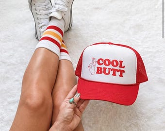 Cool Butt Trucker Hat - Funny Hat - Random - Silly - Raunchy- Gifts for him - gifts for her - retro clothing - vintage style