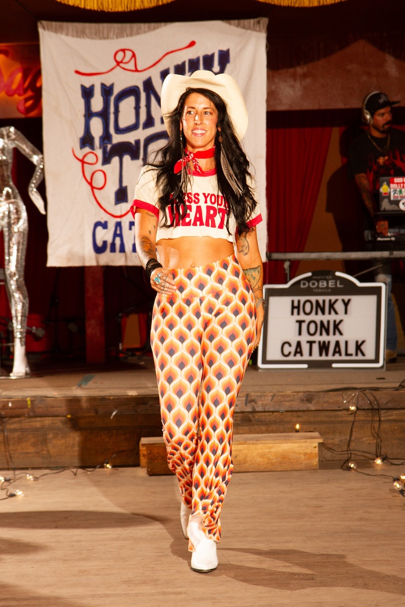 Bless Your Heart Red Ringer Tee, cowgirl aesthetic, retro top, festival, womens clothing, vintage clothing, disco cowgirl, dolly, funny image 4