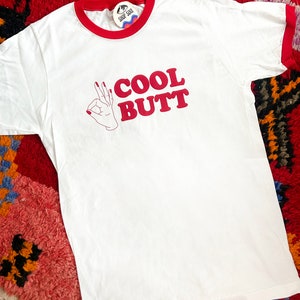 Cool Butt Retro Ringer T-shirt, ok, Vintage inspired , That 70s Tshirt, Funny shirt, funny graphic tee, hiking shirt image 4