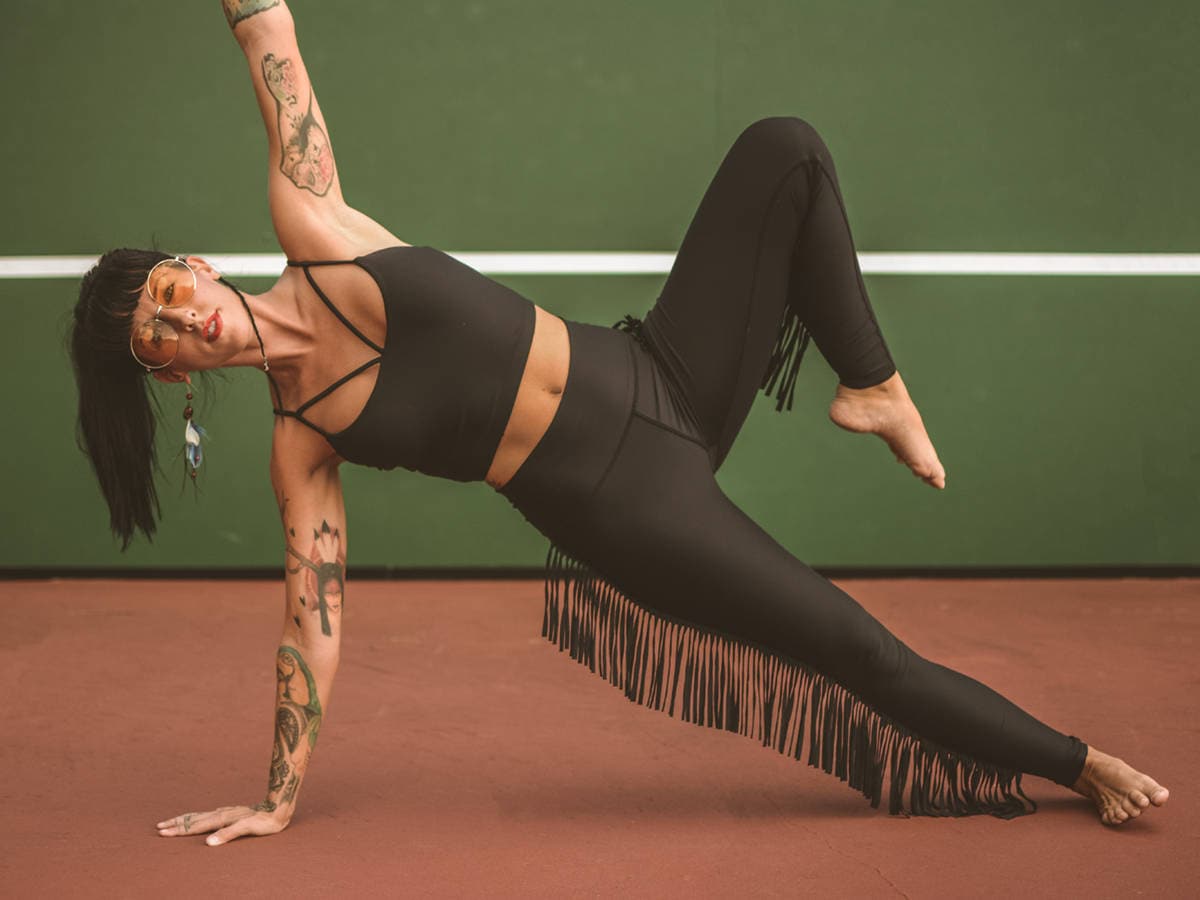 fringe yoga pants