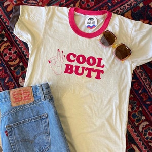 Cool Butt Retro Ringer T-shirt, ok, Vintage inspired , That 70s Tshirt, Funny shirt, funny graphic tee, hiking shirt image 3