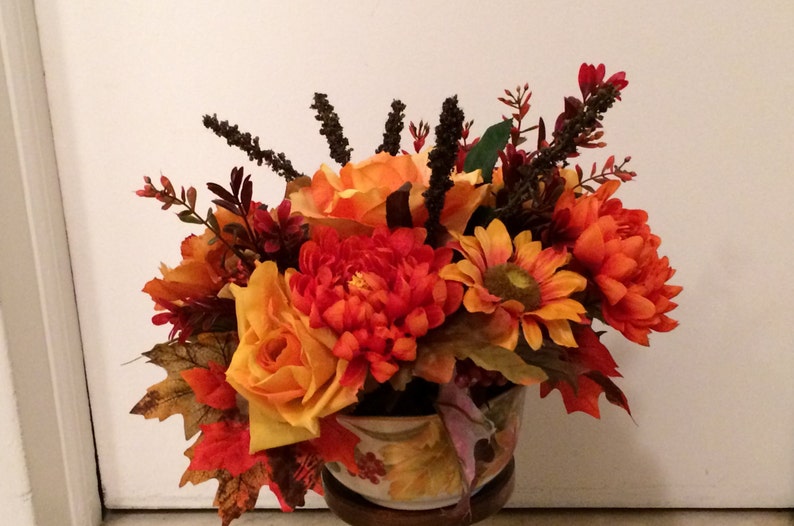 Thanksgiving Silk Centerpiece, Thanksgiving Silk Flowers, Autumn Silk