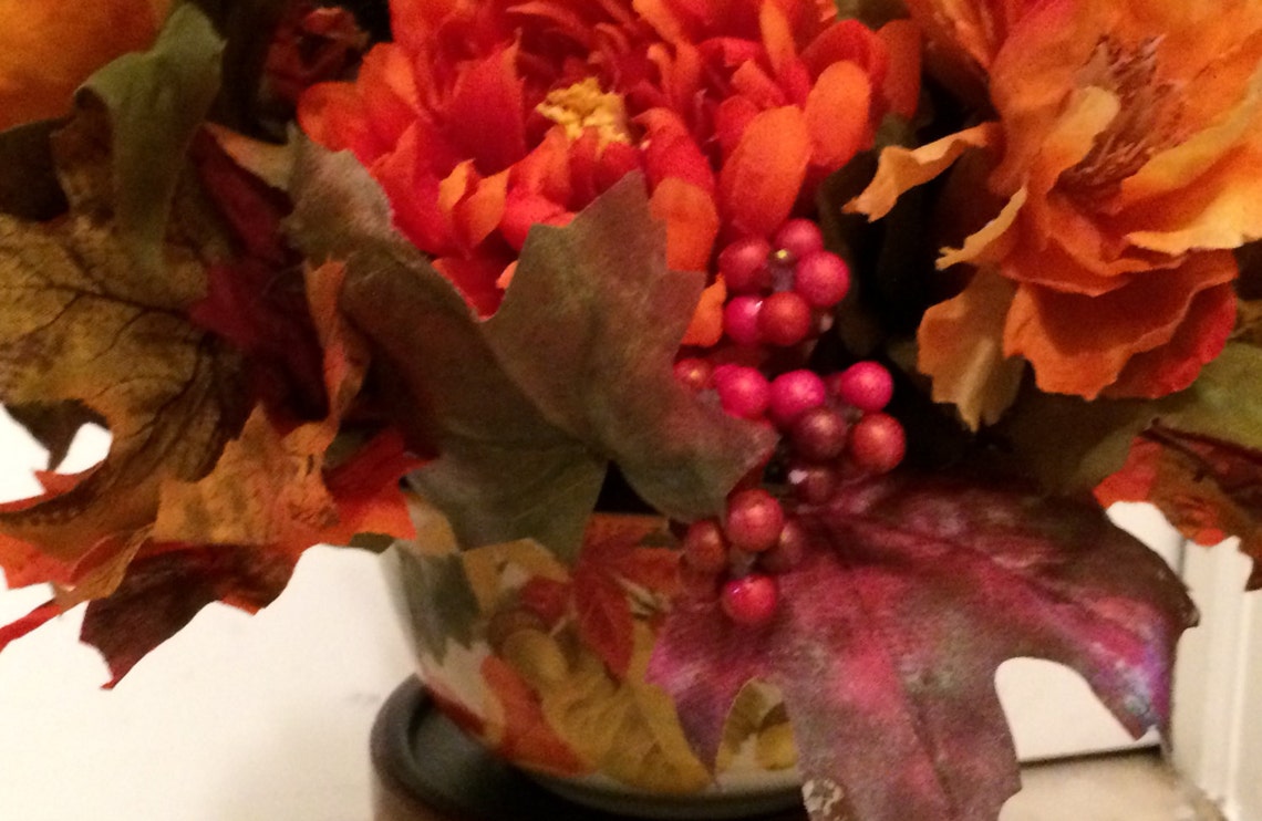 Thanksgiving Silk Centerpiece Thanksgiving Silk Flowers Etsy
