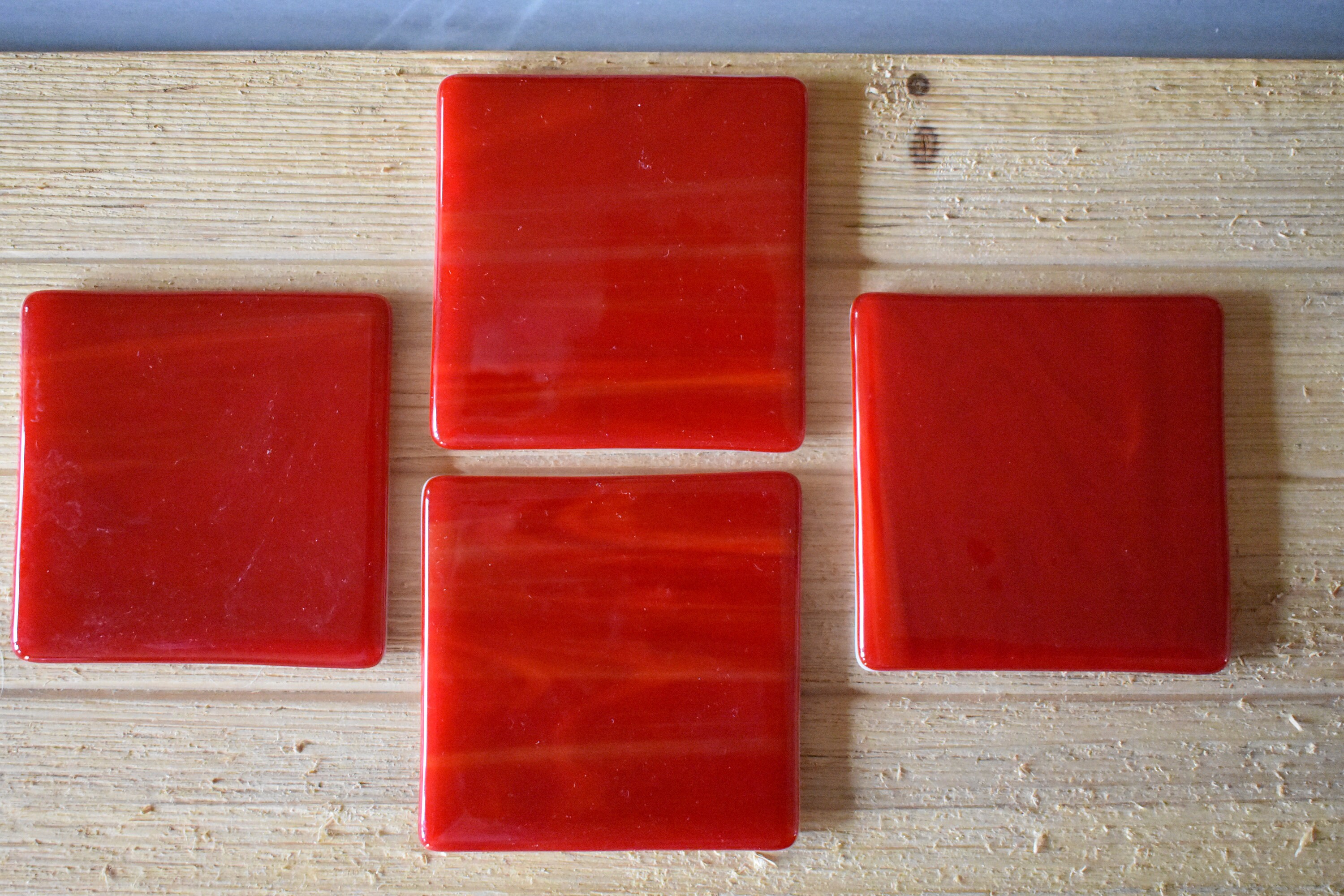 Red Glass Coasters