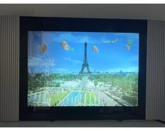 Motion Image Moving Picture Light Eiffel Tower Hot Air Balloon Airplane Wall Art