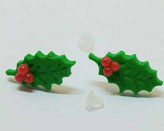 New holly berry stud earrings for Christmas 2020!