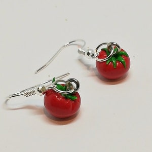 Polymer clay earrings tomatoes