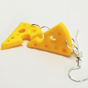 Polymer clay earrings cheese