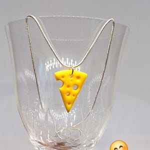 Cheese slice pendant necklace