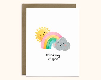 Thinking of You Rainbow Card | A2 Size | Everyday Card | Love and Friendship