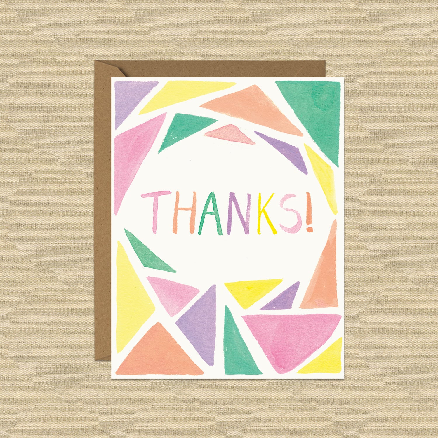 Thank You Geometric Card A2 Card Illustrated Greeting Card | Etsy