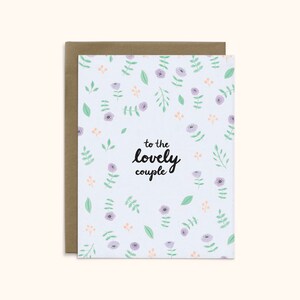 Wedding Engagement Card | To the Lovely Couple | Purple Flowers | A2 Size
