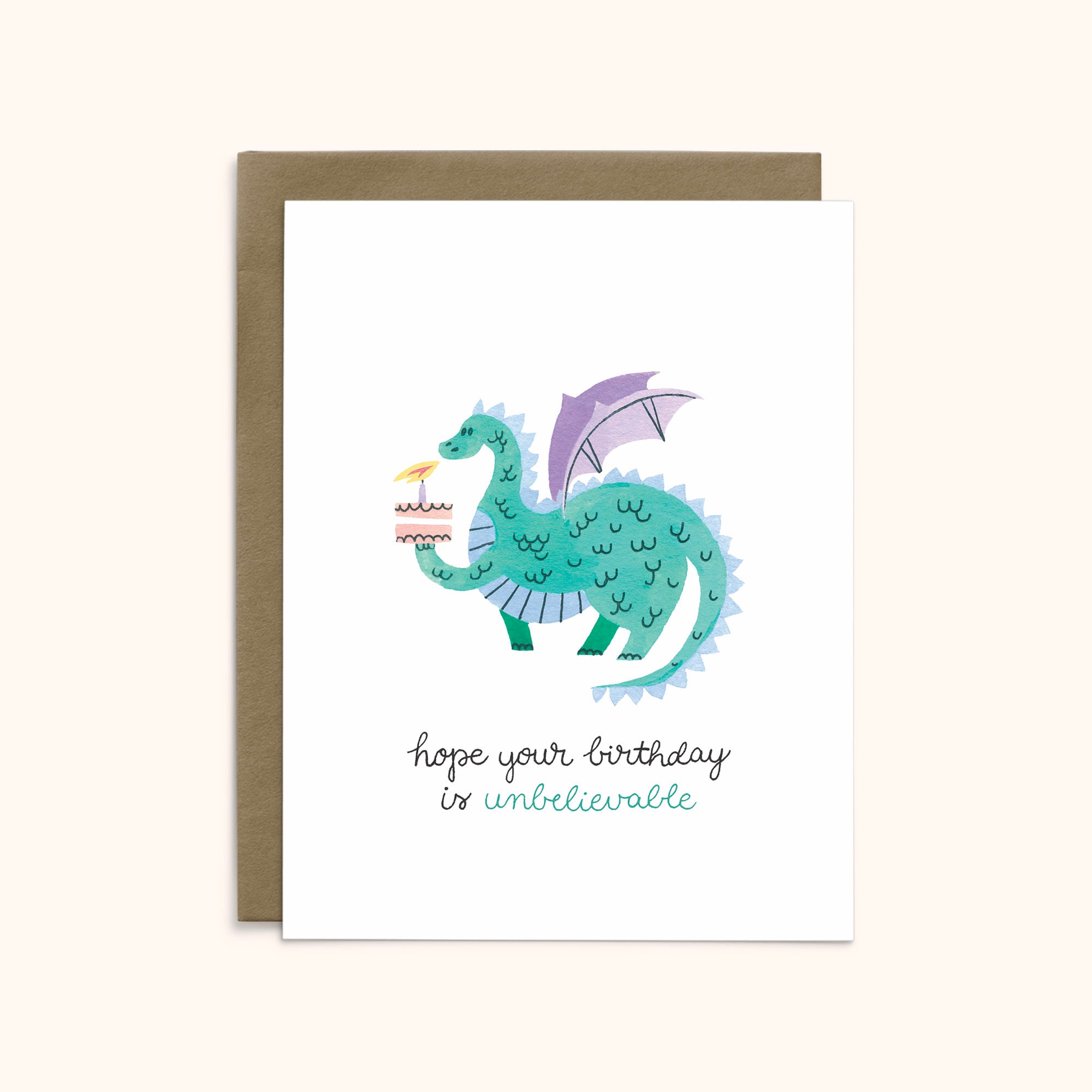 Cute Dragon Birthday Card A2 Illustrated Greeting Card Etsy