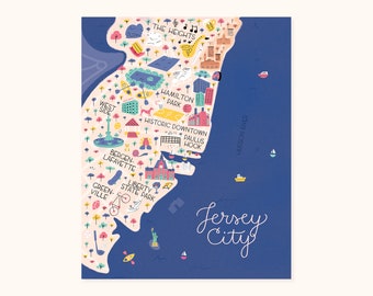 Jersey City Map Print | 8x10" or 11x14"