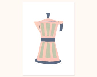 Moka Pot Art Print | 5x7" | Coffee | Espresso | Giclée