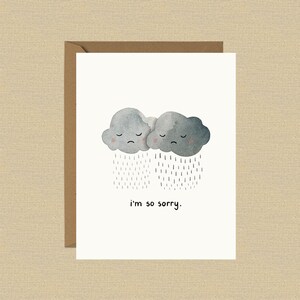 I'm So Sorry Sympathy or Apology Card | A2 Card | Rainclouds