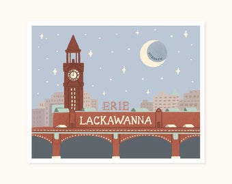 Hoboken, New Jersey Print | Erie Lackawanna | 8x10" | Giclée