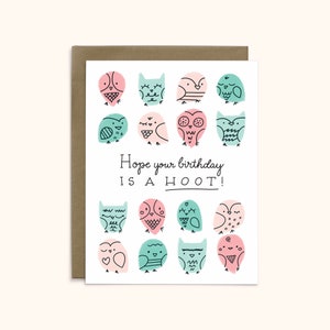 Cute Owl Birthday Card | A2 Card | Hope Your Birthday is a Hoot