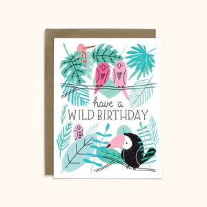 Tropical Birthday Card | A2 Card | Tropical Birthday | Colorful Birthday | Wild Birthday