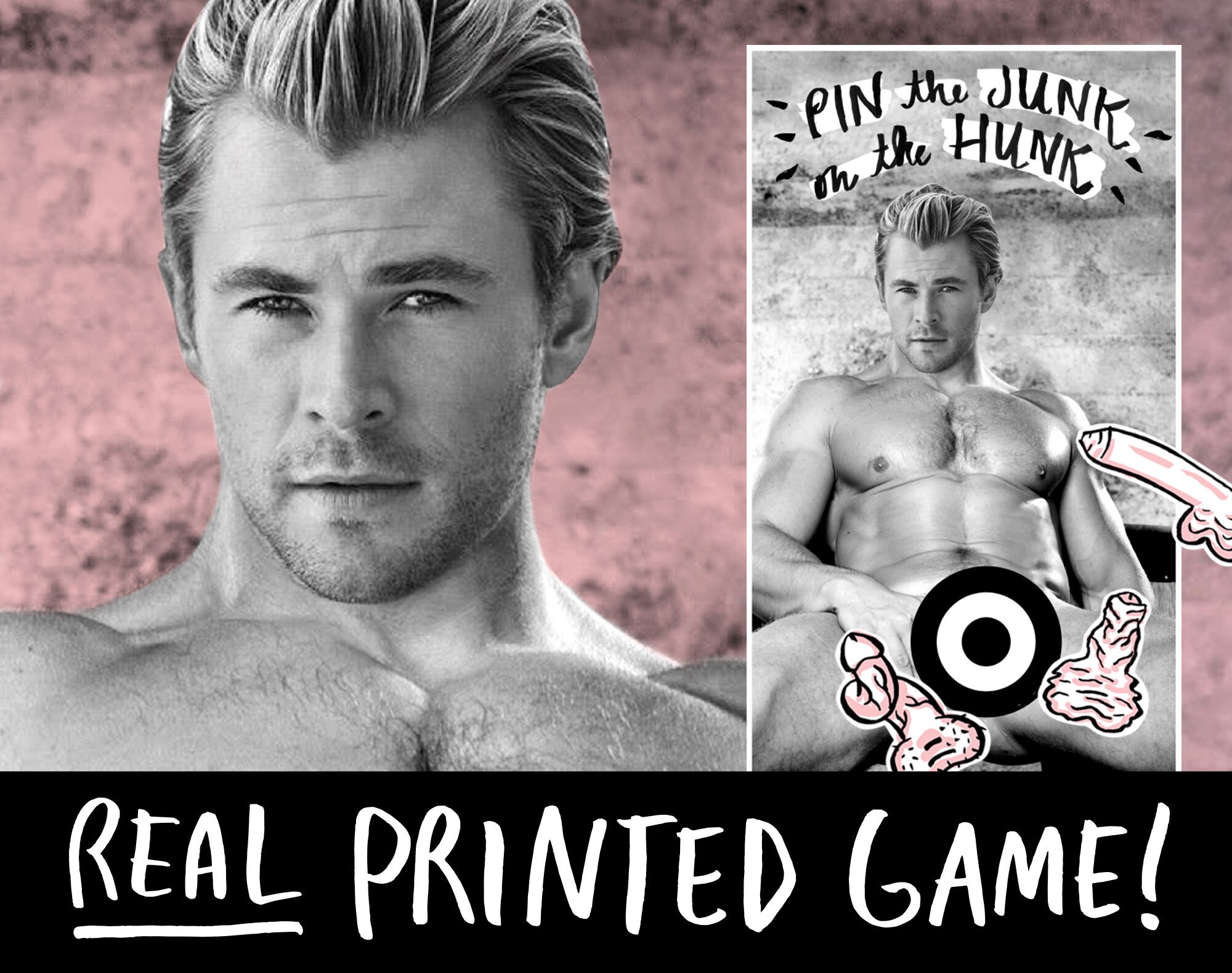 Chris Hemsworth REAL GAME Pin the Junk on the Hunk - Etsy
