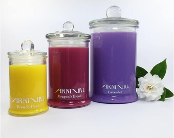 110 Hour Burn Time Highly Scented 100% SOY WAX CANDLE All Natural Glass Jar Container Candles + Lid shop online gifts Long Lasting Fragrance