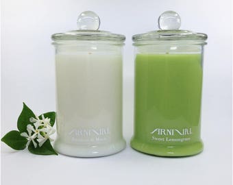 110 Hour Burn Time Highly Scented 100% SOY WAX CANDLE All Natural Glass Jar Container Candles + Lid shop online gifts Long Lasting Fragrance