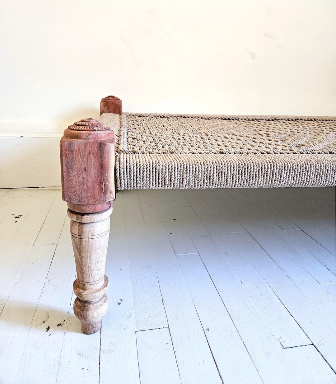 Charpoy 150 X 65 Cm, Natural, Removable Legs, Indian Daybed - Etsy