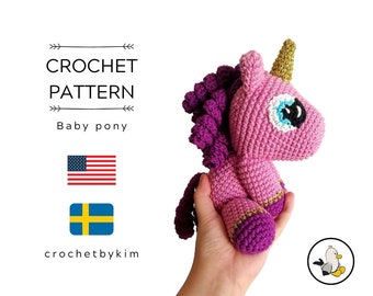 CROCHET PATTERN - amigurumi unicorn - pony - unicorn doll, unicorn toy - handmade - diy - unicorn crochet pattern - crochetbykim