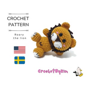 AMIGURUMI CROCHET PATTERN • Roary the lion • woodland animal • jungle • zoo • stuffed animal • Amigurumi Lion • Crochet safari animal