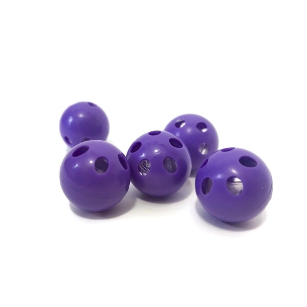 Boules de hochet en plastique violet • Fabricants de bruit • Boules d'insertion de hochet pour bébé • Boules de hochet en plastique • Fournisseurs pour le bricolage • Fournitures de crochet