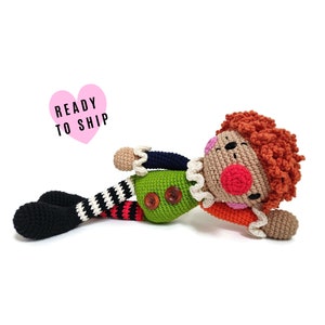 Handmade crochet clown doll • amigurumi clown • handmade doll • halloween • interior doll • Clown Toy • stuffed doll