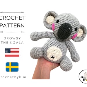 AMIGURUMI CROCHET PATTERN • Drowsy the Koala • amigurumi koala • Aussie animal • koala bear • Stuffed animal • Digital Pattern Pdf