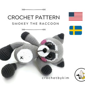 AMIGURUMI CROCHET PATTERN • Smokey the Raccoon • amigurumi pattern • Forest animal • Woodland Animal • crochet animal • stuffed toy • pdf