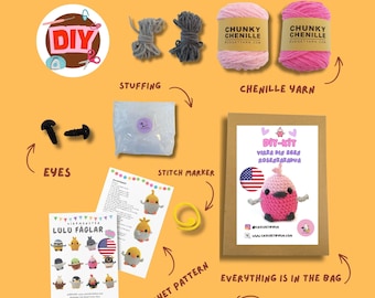 Kit de ganchillo DIY: Teje tu propio y adorable cacatúa Galah / Amigurumi sin costuras para principiantes
