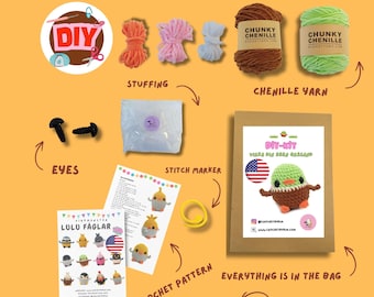 Kit de ganchillo para hacer tú mismo: Teje tu propio pato ánade real / Patrón de amigurumi sin costuras para principiantes