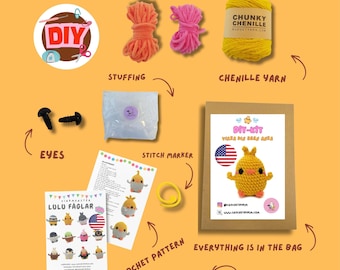 Kit de ganchillo DIY: Teje tu propio y adorable pato/pollo / Amigurumi sin costuras para principiantes