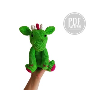 AMIGURUMI DRAGON - crochet pattern - Lizzie the dragon - dinosaur - fantasy - stuffed dragon - dragon plush - dragon toy - amigurumi animal